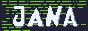 A banner saying JANA with code running in the background